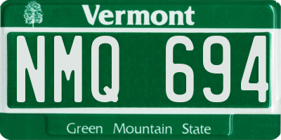 VT license plate NMQ694
