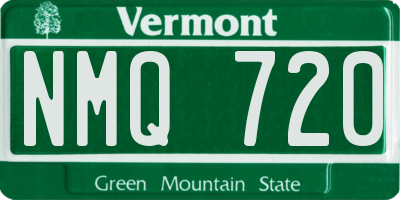 VT license plate NMQ720