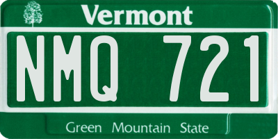 VT license plate NMQ721