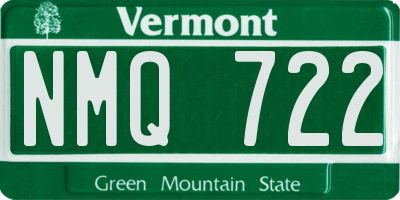 VT license plate NMQ722