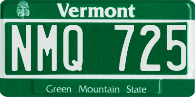 VT license plate NMQ725