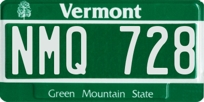 VT license plate NMQ728