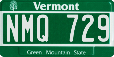 VT license plate NMQ729