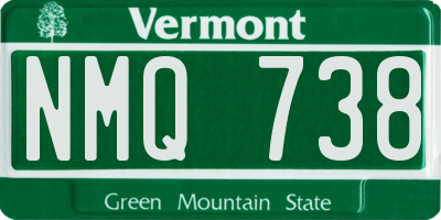 VT license plate NMQ738