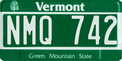 VT license plate NMQ742