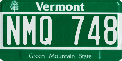 VT license plate NMQ748