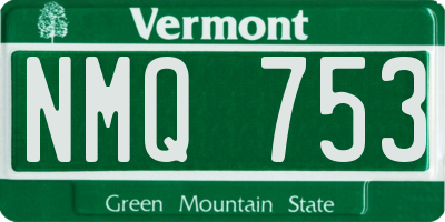 VT license plate NMQ753