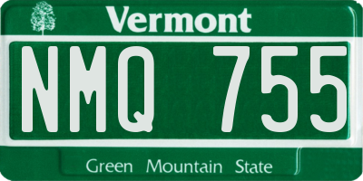 VT license plate NMQ755