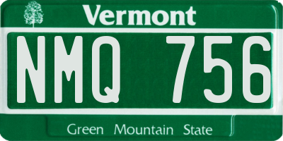 VT license plate NMQ756
