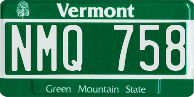 VT license plate NMQ758