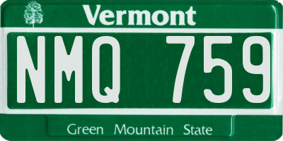 VT license plate NMQ759