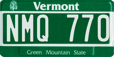 VT license plate NMQ770