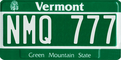 VT license plate NMQ777