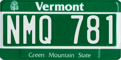 VT license plate NMQ781