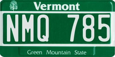 VT license plate NMQ785