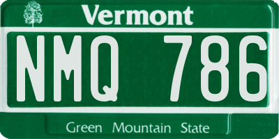 VT license plate NMQ786