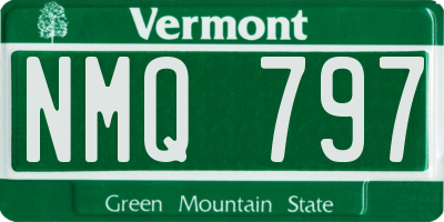 VT license plate NMQ797