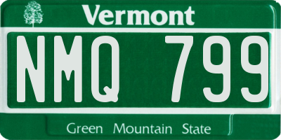 VT license plate NMQ799