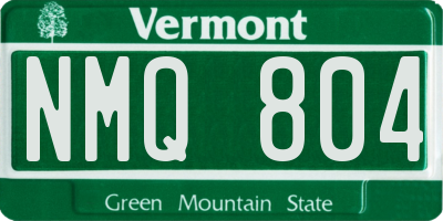 VT license plate NMQ804