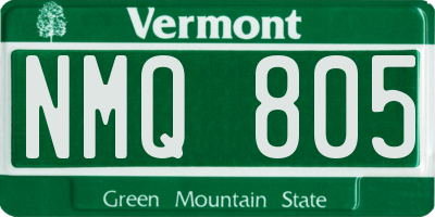 VT license plate NMQ805