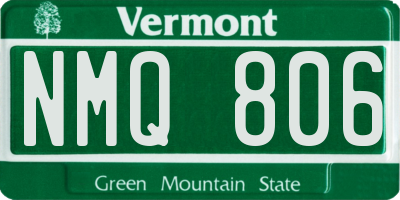 VT license plate NMQ806