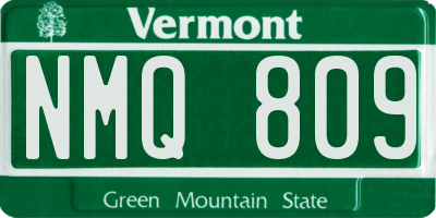 VT license plate NMQ809