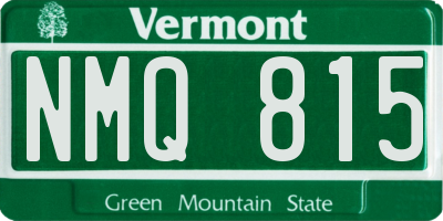 VT license plate NMQ815