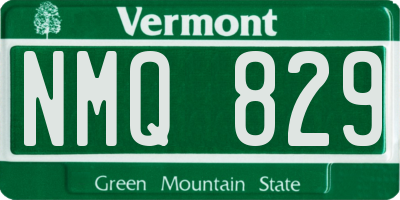 VT license plate NMQ829