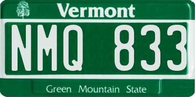 VT license plate NMQ833
