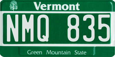 VT license plate NMQ835