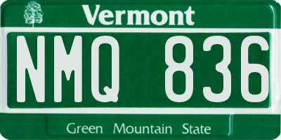 VT license plate NMQ836