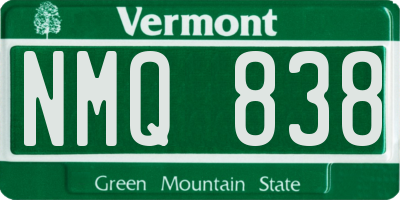VT license plate NMQ838