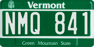 VT license plate NMQ841