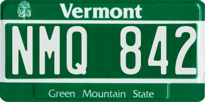 VT license plate NMQ842
