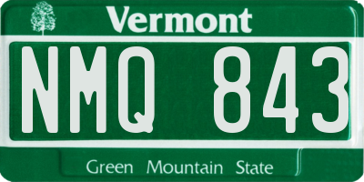 VT license plate NMQ843