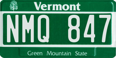 VT license plate NMQ847