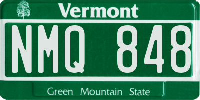 VT license plate NMQ848