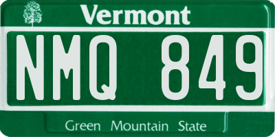 VT license plate NMQ849