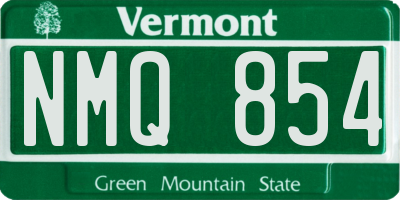 VT license plate NMQ854