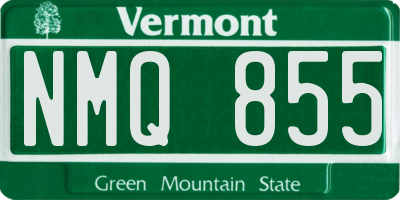 VT license plate NMQ855