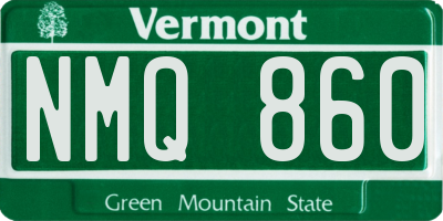 VT license plate NMQ860