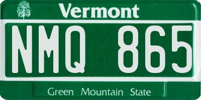 VT license plate NMQ865