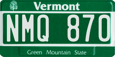 VT license plate NMQ870