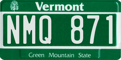 VT license plate NMQ871