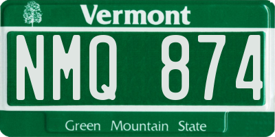 VT license plate NMQ874