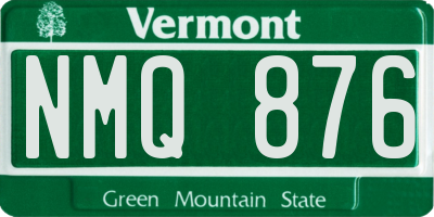 VT license plate NMQ876