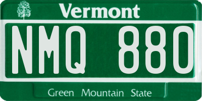 VT license plate NMQ880