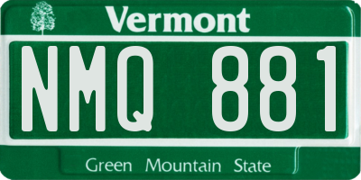 VT license plate NMQ881
