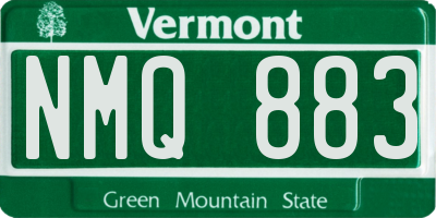 VT license plate NMQ883