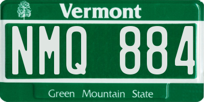 VT license plate NMQ884